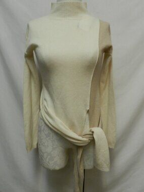 SOH 100% Cashmere front tie pullover sweater top knit Size Sz X-Small XS